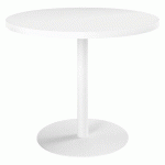 TABLE DE RÉUNION RONDE ECLA BLANC Ø 100 CM PIÈTEMENT BLANC