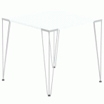 TABLE RÉUNION LORI 80 X 80 CM PLATEAU BLANC PIED ALU - MBA