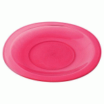 ASSIETTES PLATES COPOLYESTER Ø 26 CM - TRANSPARENT ROUGE