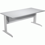 BUREAU DROIT PIEDS L EN MÉTAL FAST 160 CM - GRIS - CHROME