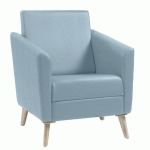FAUTEUIL WIND PIEDS BOIS DOSSIER HAUT ENDUIT PVC M2 SOURIS - GGI