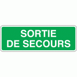 PANNEAU ISO 7010 SORTIE DE SECOURS AVEC TEXTE SORTIE DE SECOURS