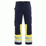 PANTALON DE TRAVAIL MULTINORMES MARINE/JAUNE FLUORESCENT TAILLE 42C - BLAKLADER