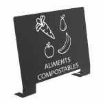 ROSSIGNOL PLAQUE SIGNALETIQUE DE TRI  POUR MEUBLE ALITRI - ALIMENTS COMPOSTABLES  - GRIS MANGANESE