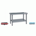 TABLE INOX CENTRALES SUR PIÉTEMENT AVEC ÉTAGÈRE HAUTEUR 900 MM GAMME 800 MM  800 X 1600