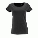 TEE-SHIRT PERSONNALISABLE FEMME EN COTON ORGANIQUE BIO ANTHRACITE CHIN