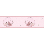 BRICOFLOR - FRISE PAPIER PEINT CHAMBRE FILLE ROSE FRISE TAPISSERIE ROSE ANIMAUX CHAT & LAPIN FRISE MURALE CHAMBRE ENFANT AVEC PAPILLONS - ROSE, ARGENT