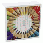 ARMOIRE EASY OFFICE H.104CM CORPS BLANC RIDEAUX CRAYONS COULEURS - PAPERFLOW