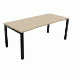 BUREAU ASTRO ARCHE DROIT ÉCHANCRÉ 180 X 80 CHÊNE FIL/NOIR - BURONOMIC