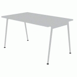 BUREAU SIMPLE 140X80 BLANC PIEDS BLANC - QUADRIFOGLIO