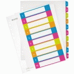 INTERCALAIRES EN PLASTIQUE WOW, NUMÉROTÉ, A4, 1-10 - LOT DE 3