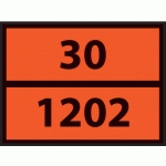 PLAQUE ADR - TRANSPORT CARBURANT - ORANGE RÉTRO-RÉFLÉCHISSANT  - ALUMINIUM