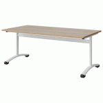 TABLE MALIBU 160X80 T4 DL STRA ALAISÉ ACACIA/BLC 9016