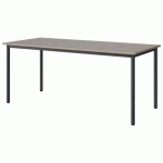 TABLE MALIBU 180X80 T6 4P STRA ABS GRIS U727/GRIS 7016