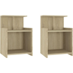 TABLES DE CHEVET 2 PCS CHÊNE SONOMA 40X35X60 CM AGGLOMÉRÉ