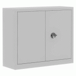 ARMOIRE MÉTAL PORTES BATTANTES MONOBLOC METILY H 100 X L 120 X P 43 CM GRIS CLAIR