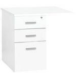 CAISSON HAUTEUR DE BUREAU INEO BLANC 3 TIROIRS - BLANC