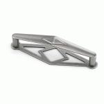 LOT DE 4 POIGNÉES DE MEUBLE EN ZINC OLISIPO - ENTRAXE 128 MM - AVEC PLAQUE HETTICH
