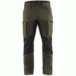 PANTALON DE TRAVAIL SERVICES STRETCH VERT OLIVE/NOIR TAILLE 54 - BLAKLADER