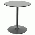 TABLE EKO Ø70 PLAT COMPACT BLANC - PIÈTEMENT TRANSPARENT - MOBIDECOR
