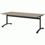 TABLE MALIBU 180X80 T4 DL STRA ABS CHÊNE 1146/NOIR 9005