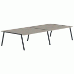 TABLE RÉUNION GARY 360 X 160 CM PIED ANTHRACITE PLATEAU CHÊNE GRIS - MBA