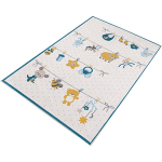 WELLHOME - TAPIS SALON EN POLYESTER BEIGE ANIMALS - 80X150CM - BEIGE