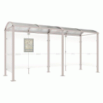 ABRI BUS VOÛTE 5 M AVEC BARDAGES LATÉRAUX - GRIS 7044 - PROCITY