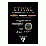 ETIVAL NOIR BLOC COLLÉ 1 CÔTÉ 15F A5 300G DOUBLE GRAIN - NOIR - LOT DE 5