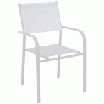 FAUTEUILS DUCA TPEP/ALU - BLANC CHINÉ/BLANC - PROLOISIRS
