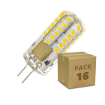 PACK AMPOULE LED G4 1.8W (220V) (16 UN) BLANC CHAUD 2700K - 3200K 360º