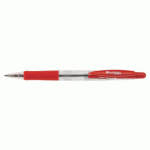 LOT DE 2 - STYLO BILLE BRUNEAU RÉTRACTABLE POINTE 1 MM - ÉCRITURE MOYENNE ROUGE