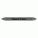 LOT DE 3 - MARQUEUR DE TUYAUTERIE - VAPEUR 6 BARS - VINYLE LAMINÉ 355 X 37 MM