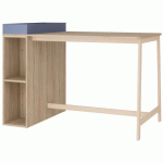 POSTE DE TRAVAIL BLOIS 140X90 H110 CM BLEU /CHÊNE GRIS - ENOND MOBILIER
