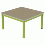 TABLE CARÉLIE MOB 80X80 T1 STR POLY. HÊTRE MIEL BEIG/VERT AC - MOBIDECOR