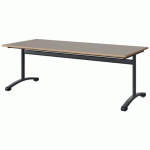 TABLE MALIBU 180X80 T4 DL STRA ALAISÉ GRIS U727/GRIS 7016
