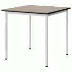 TABLE MALIBU 80X80CM T6 4P STRA ACACIA/NOIR BLC 9016 - MANUTAN EXPERT