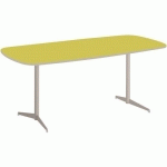 TABLE TAMARIS 190 X 80 PL.VERT ANIS/SABLE PIET.SABLE/ARGENT