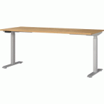 BUREAU RÉGLABLE ÉLECTRIQUE GW-JET-180CM-CHÊNE CLAIR/ARGENT - GERMANIA