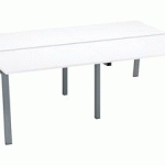 PÔLE DE 4 BUREAUX DROITS BLANC L 120 X P 80 CM PIÉTEMENT MÉTAL ALUMINIUM - ARCH