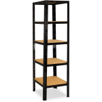 SHELFPLAZA® BLACK 200X50X50 CM ÉTAGÈRE CHARGE LOURDE / MEUBLE ETAGERE NOIR METAL AVEC 5 NIVEAUX / CAPACITÉ CHARGE 175KG / MEUBLE ETAGERE METAL NOIR