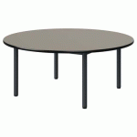 TABLE MALIBU Ø 120 T1 4P STRA GRIS U727/NOIR GRIS 7016