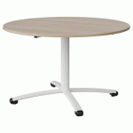 TABLE MALIBU Ø 120 T5 PC STRA ABS ACACIA/BLC 9016