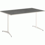 TABLE TAMARIS 160X80 PL.MÉTAL BROSSÉ/SABLE PIET.SABLE/ARGENT - CLEN