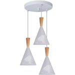 LUSTRE INTÉRIEUR INDUSTRIEL CRÉATIF MODERNE SIMPLE LAMPE SUSPENSION RÉGLABLE 3 LUMIÈRES (BLANC) - BLANC