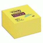 BLOC CUBE POST-IT  350 FEUILLES SUPERSTICKY 7.6 X 7.6 CM JAUNE JONQUILLE 2028S