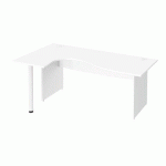 BUREAU COMPACT EXCELLENS L 180 CM RETOUR GAUCHE PIÈTEMENT PLEIN BLANC