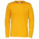 COTTOVER T-SHIRT MANCHES LONGUES HOMME - CERTIFIÉ GOTS JAUNE - TAILLE XL