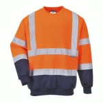 PORTWEST B306 SWEATSHIRT BICOLORE HIVIS ORANGE/MARINE - TAILLE 4XL