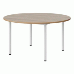 TABLE MALIBU Ø 120 T4 4P STRA ALAISÉ ACACIA/BLC 9016